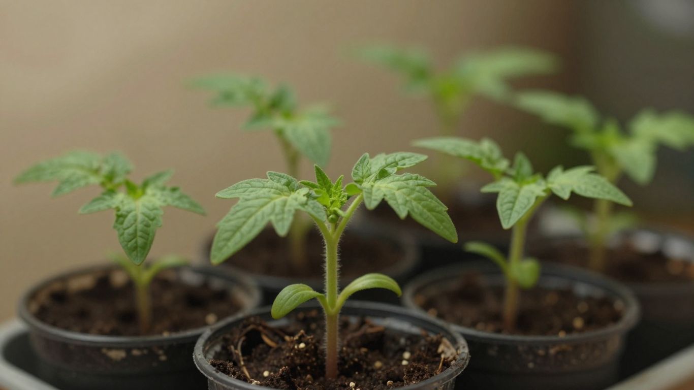 Tomatenpflanzen im März, die Licht und Wärme zum Wachsen brauchen.