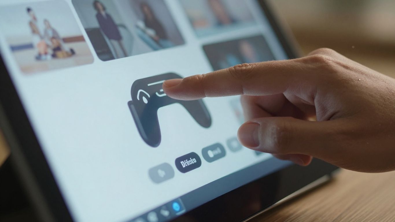 Hand interacting with a digital interface for Amazon PPC automation.
