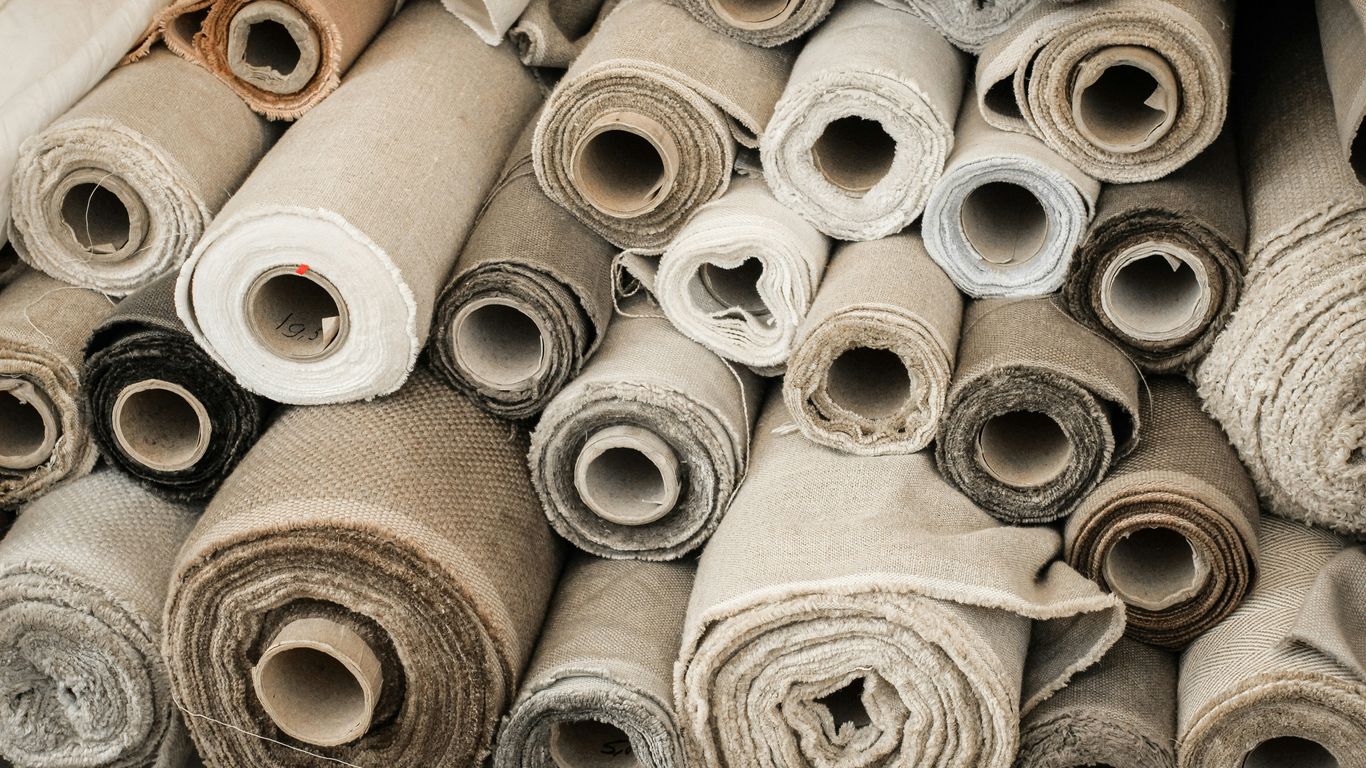 Printed textile rolls in production