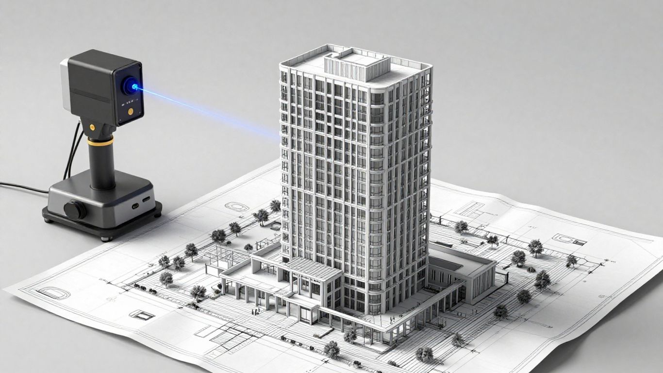 3D building model and laser scanner