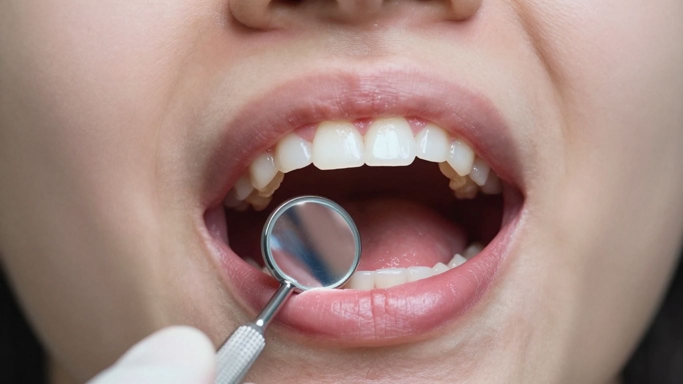 Dentist examining receding gums with dental mirror