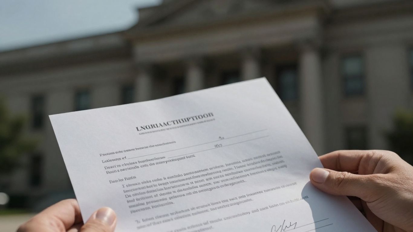 Documento de declaración jurada de embargo con fondo del juzgado.