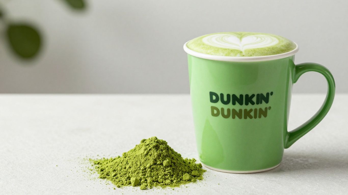 Dunkin' matcha latte and powder
