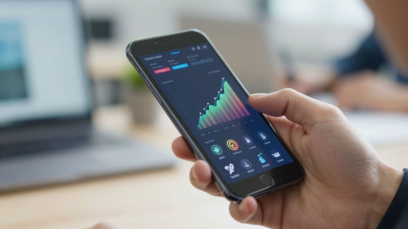 Smartphone with digital interface and charts
