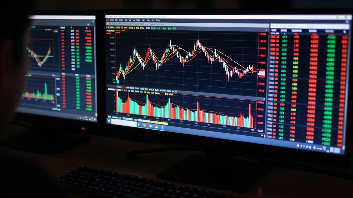 Professional trader analyzing risk parameters on desktop