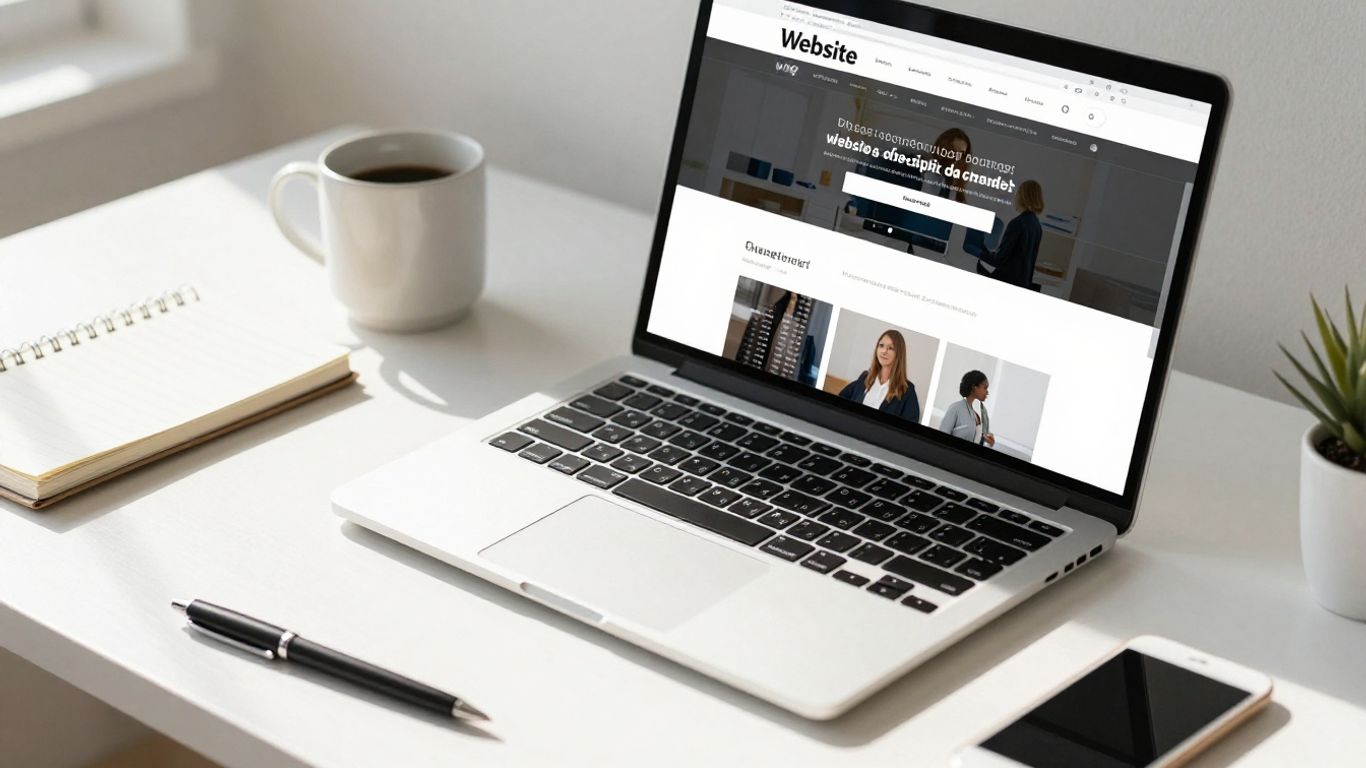 Website planning on a modern desk.