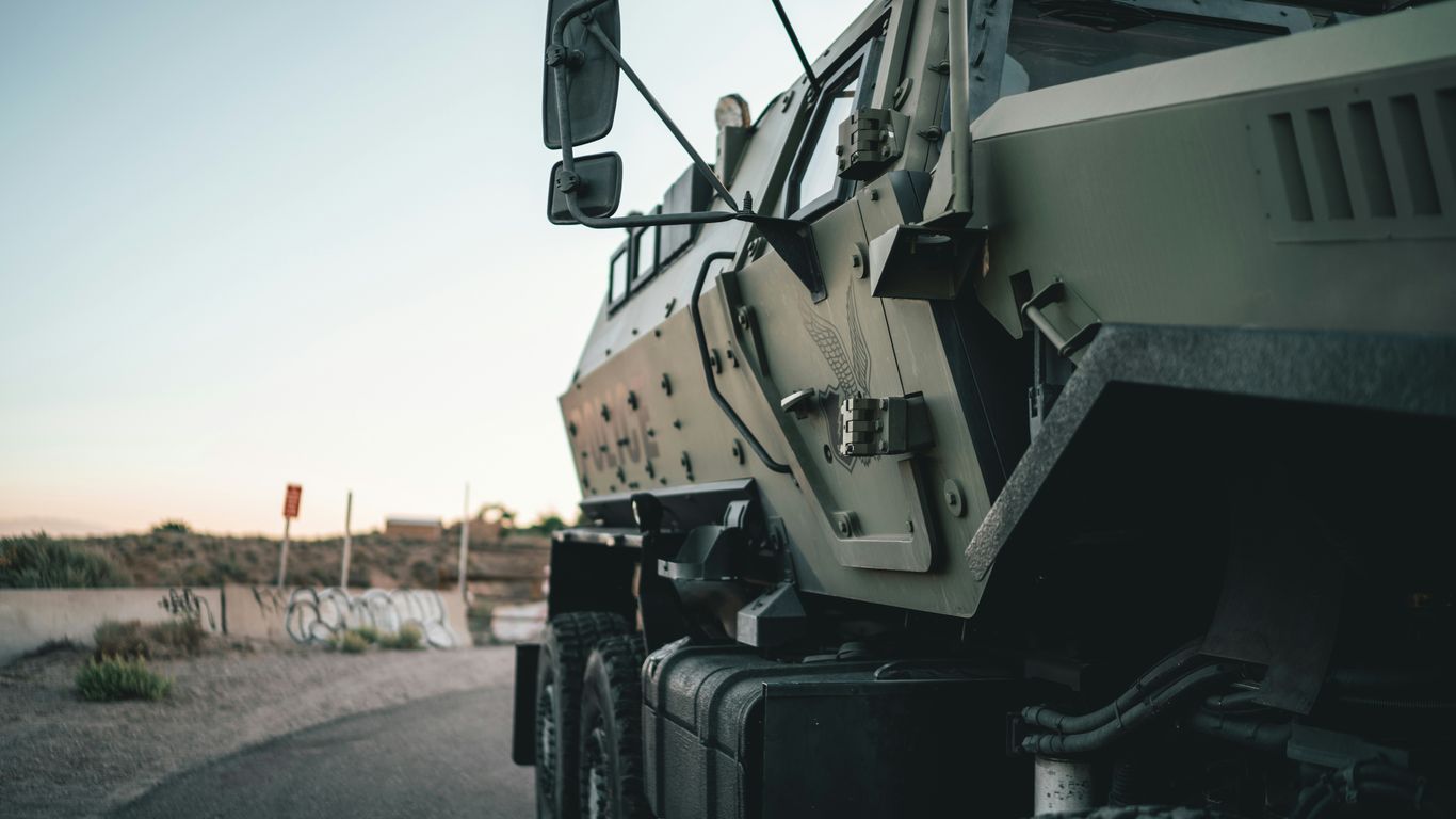 Autonomous defense vehicle on a coastal base