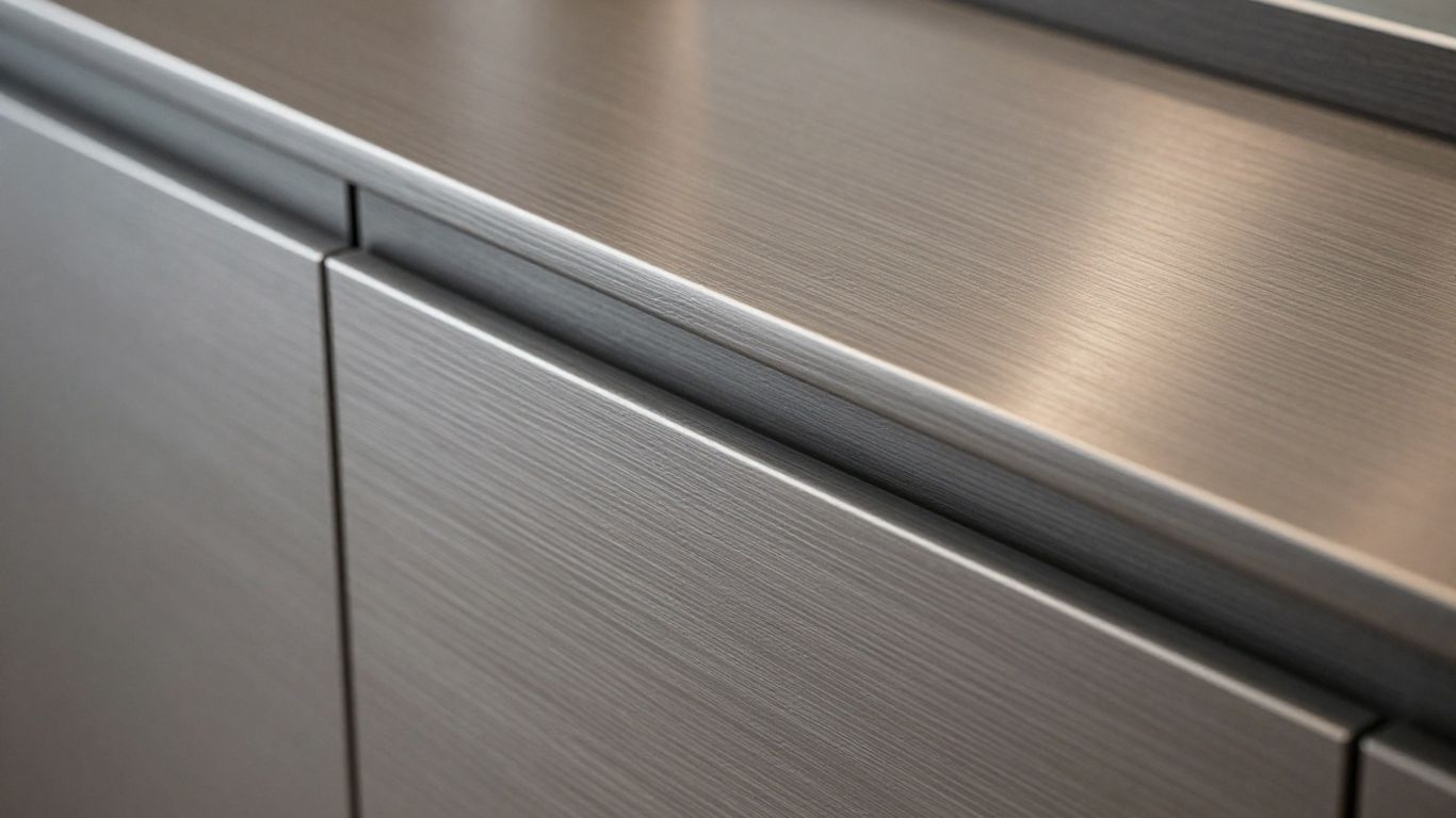 Brushed metal detail in modern hotel design