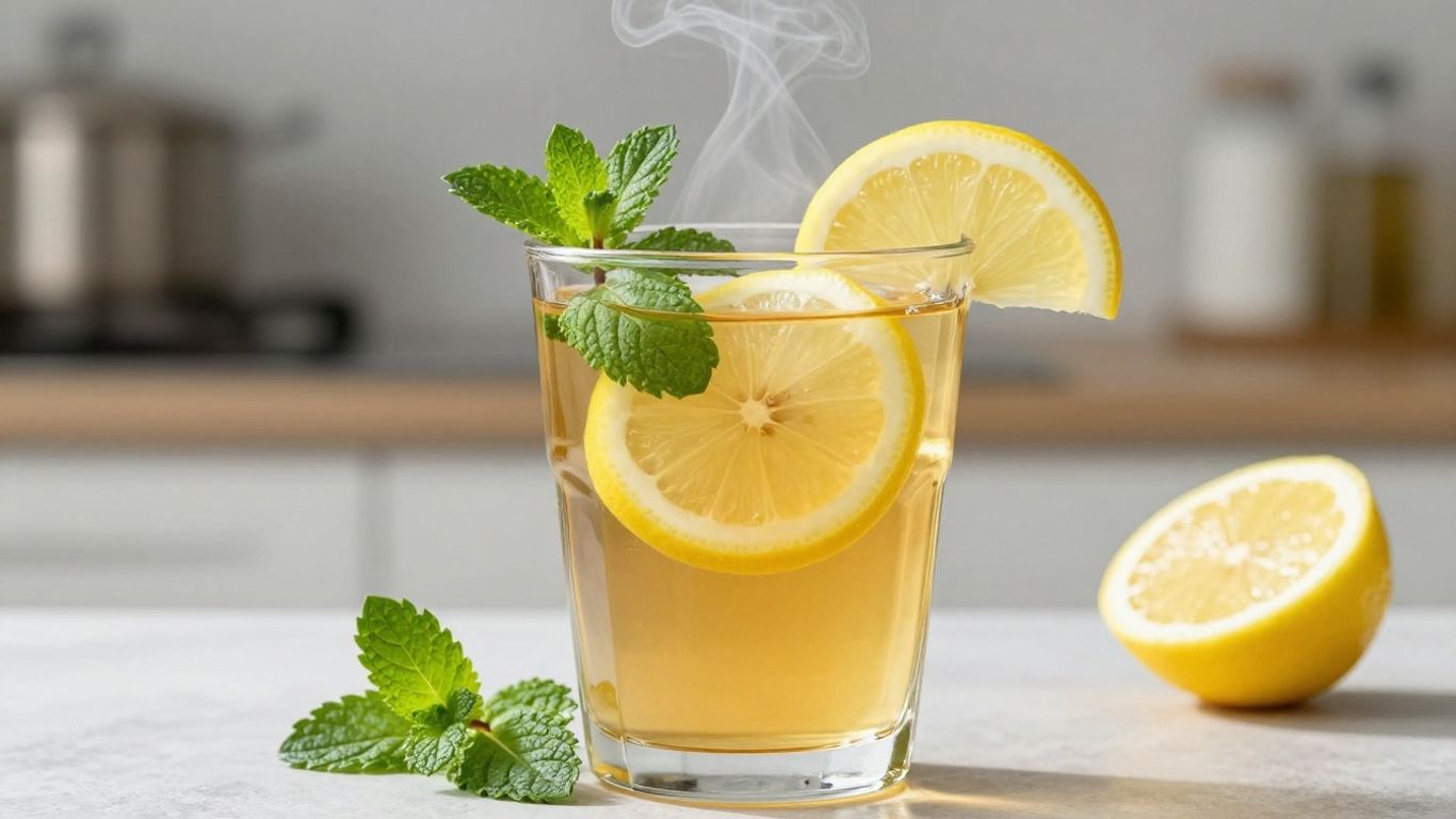 Refreshing Herbalife tea with mint and lemon