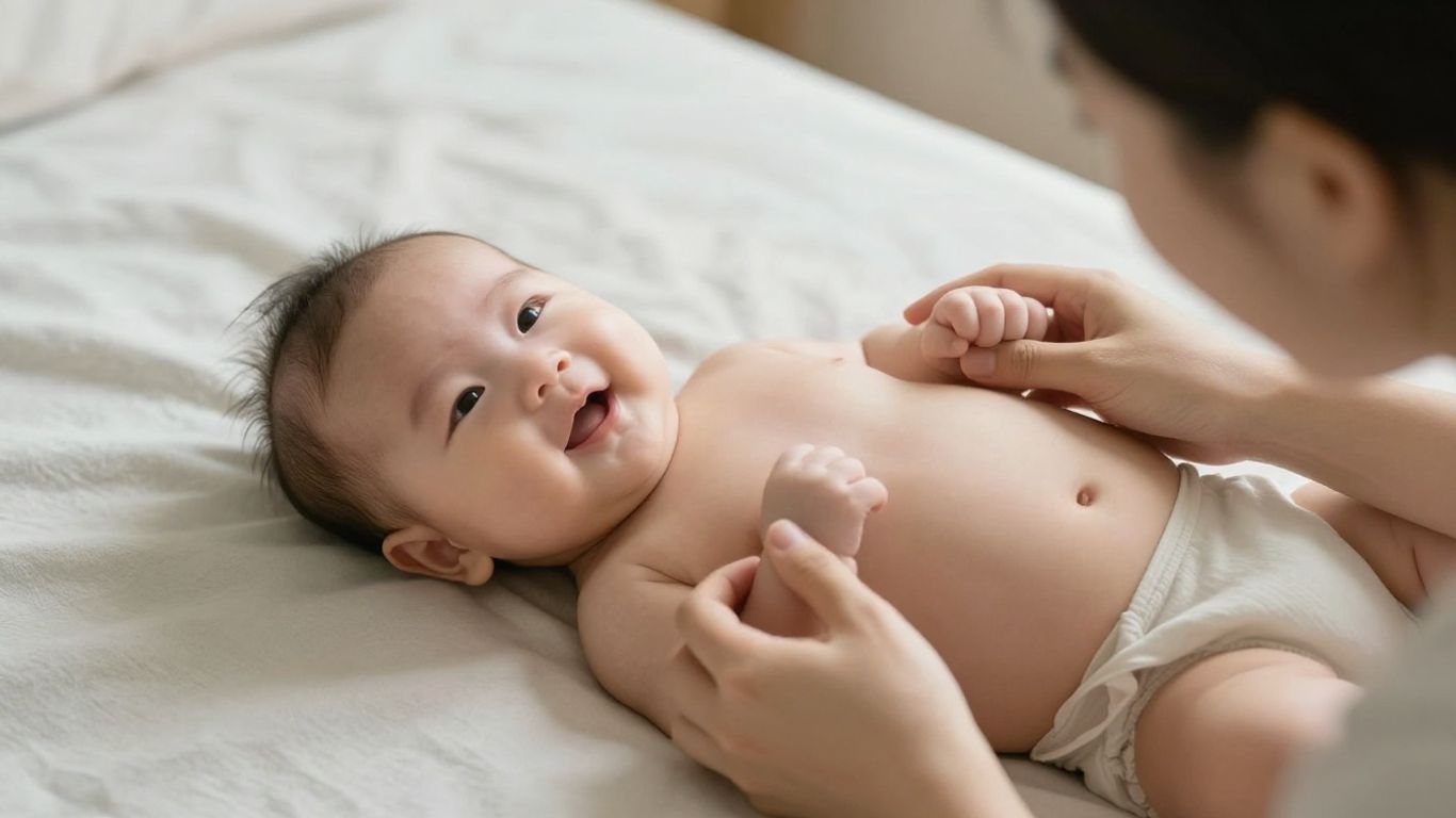 Bebé de 5 meses siendo pesado