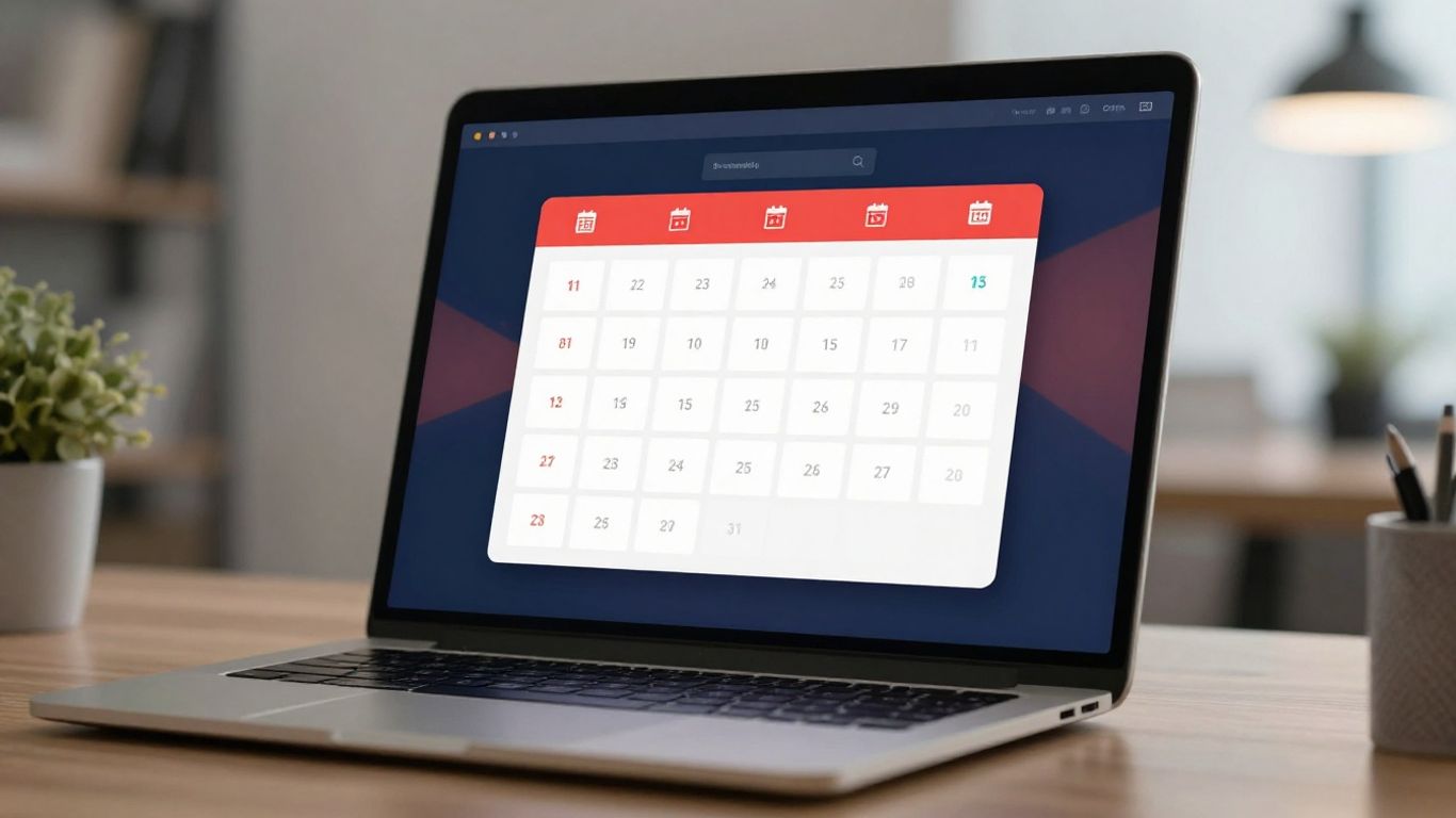 Nowoczesny laptop z interfejsem rezerwacji online.