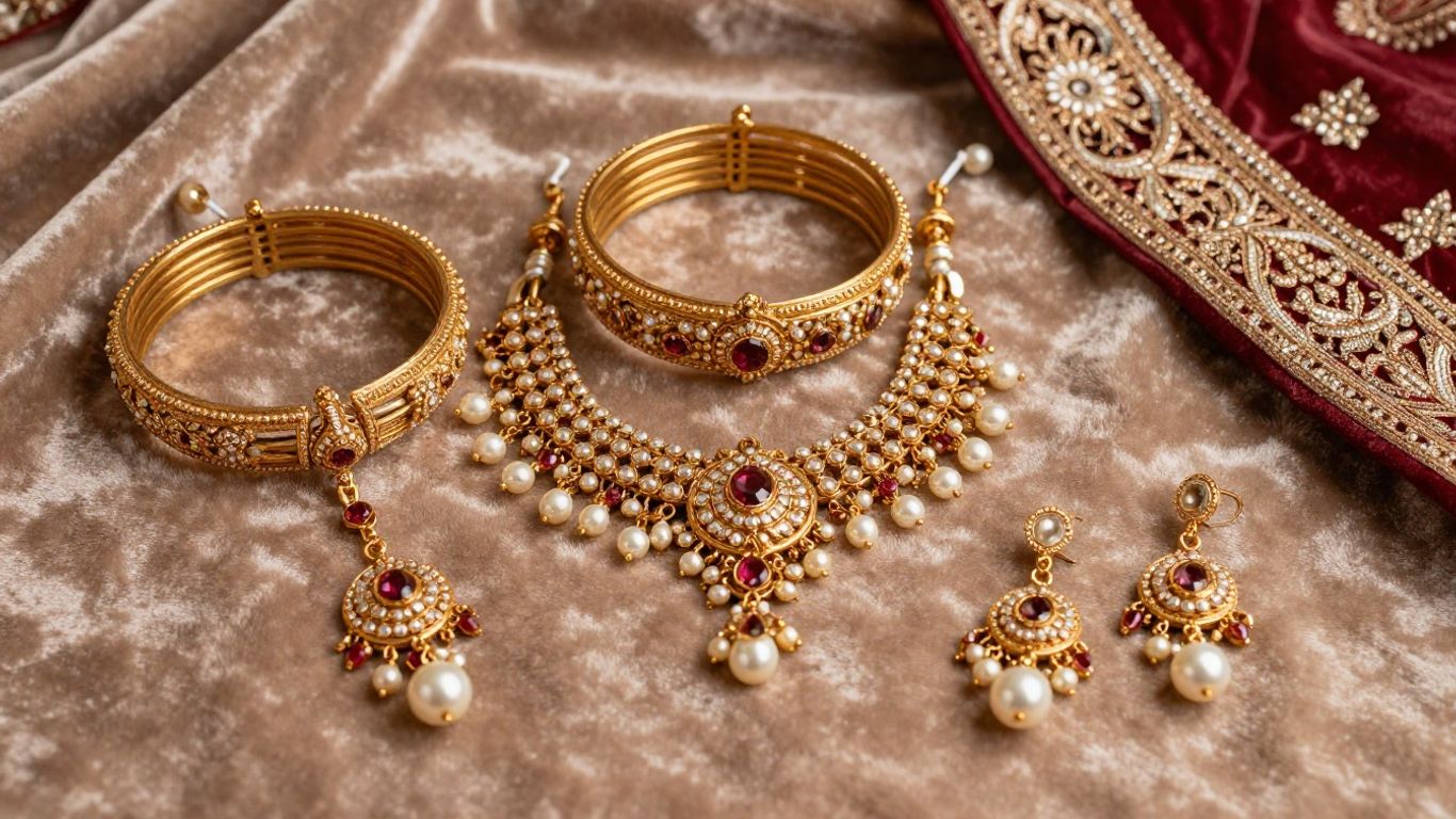 Ornate jewelry set for a bride