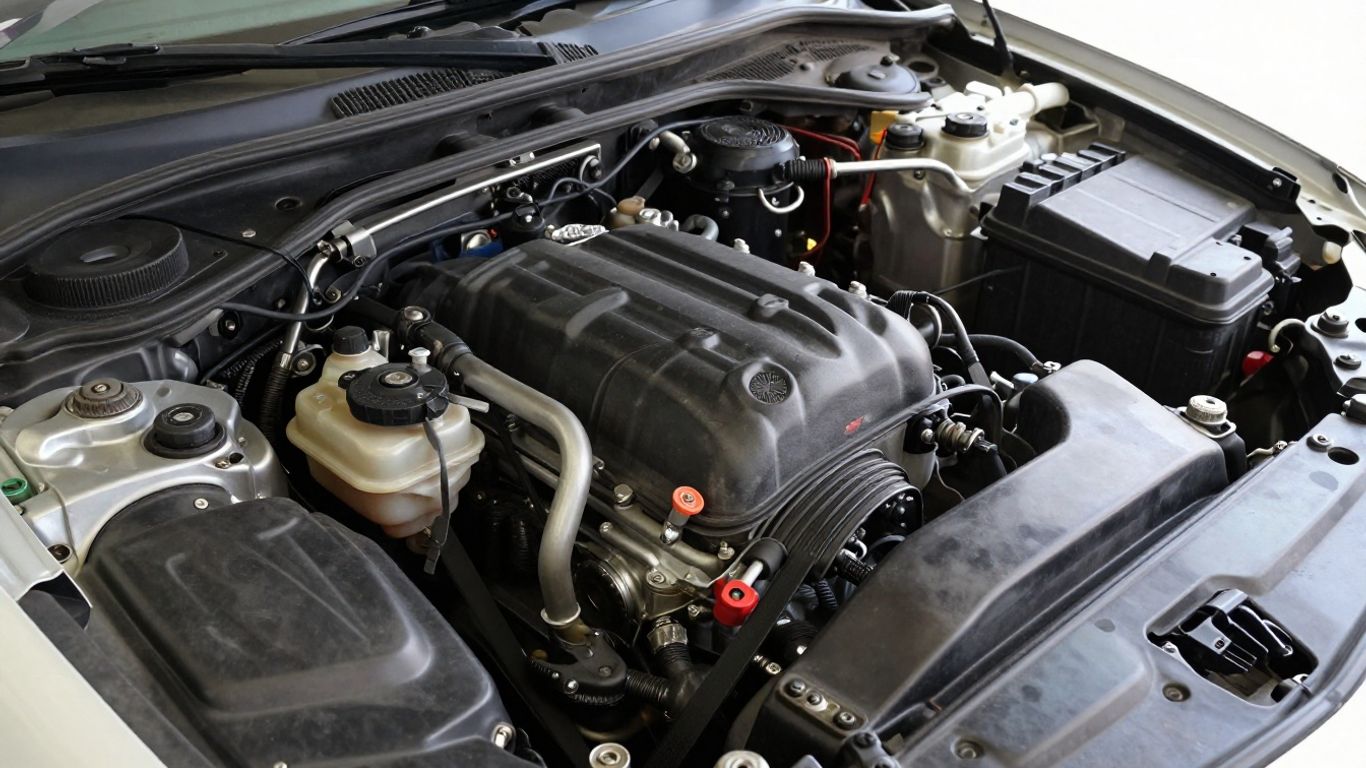 Motorraum eines gepflegten Gebrauchtwagens