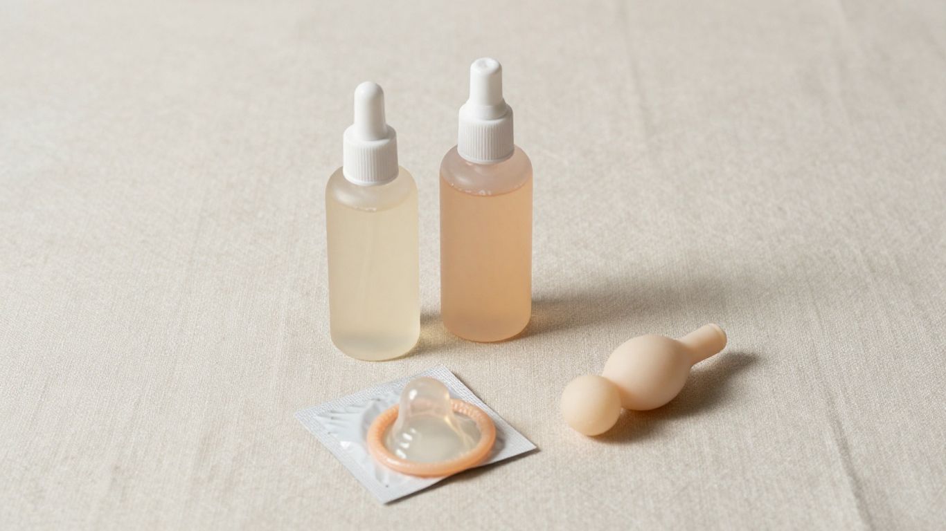 Silicone and water-based lubricant with intimate accessories