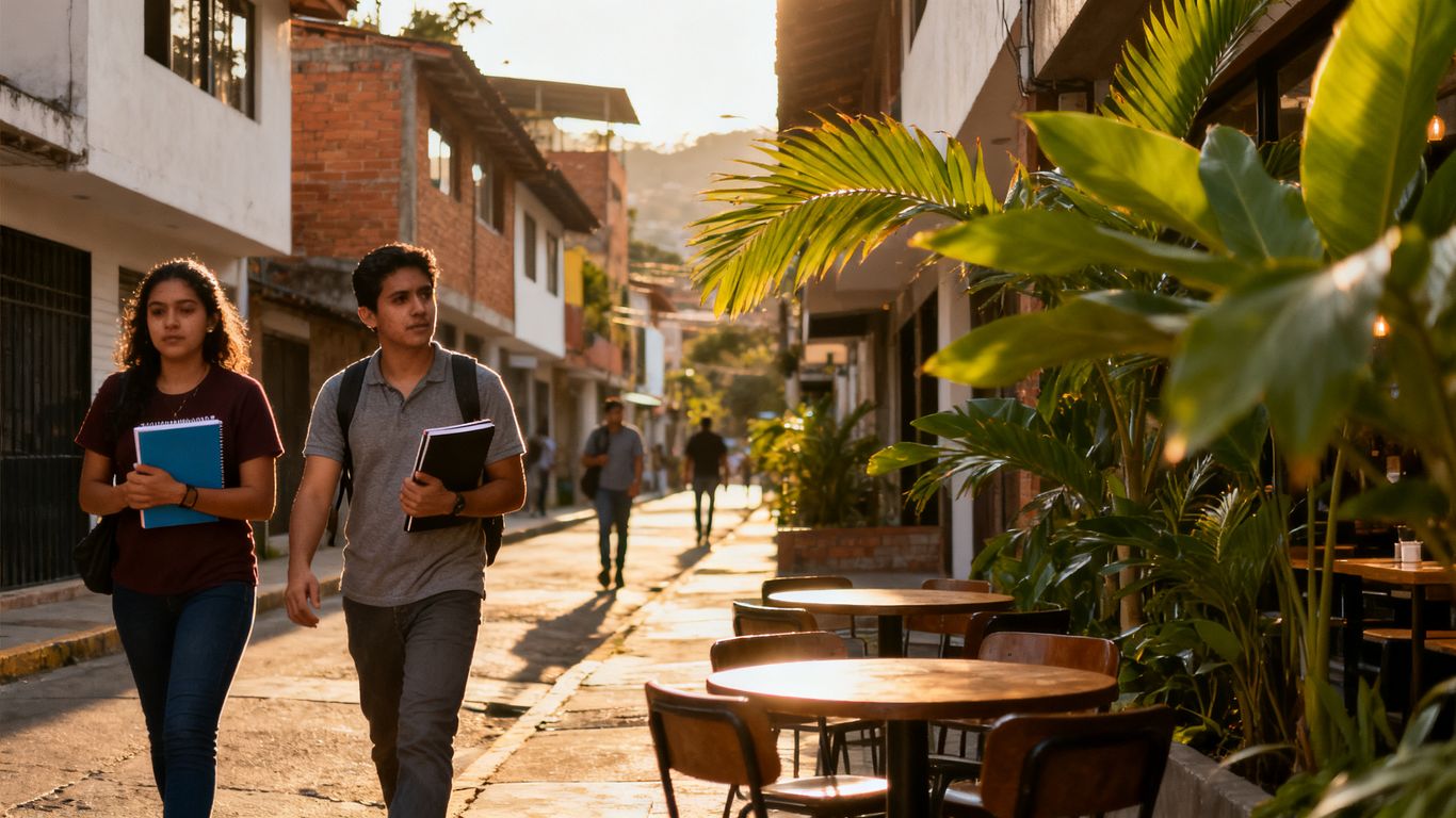 El Poblado street near Spanish classrooms