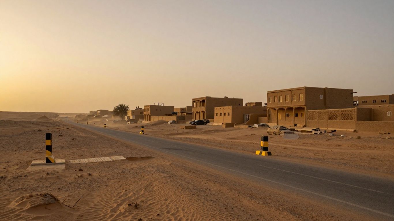 Desert architectural landscape in Yemen highlighting travel boundaries