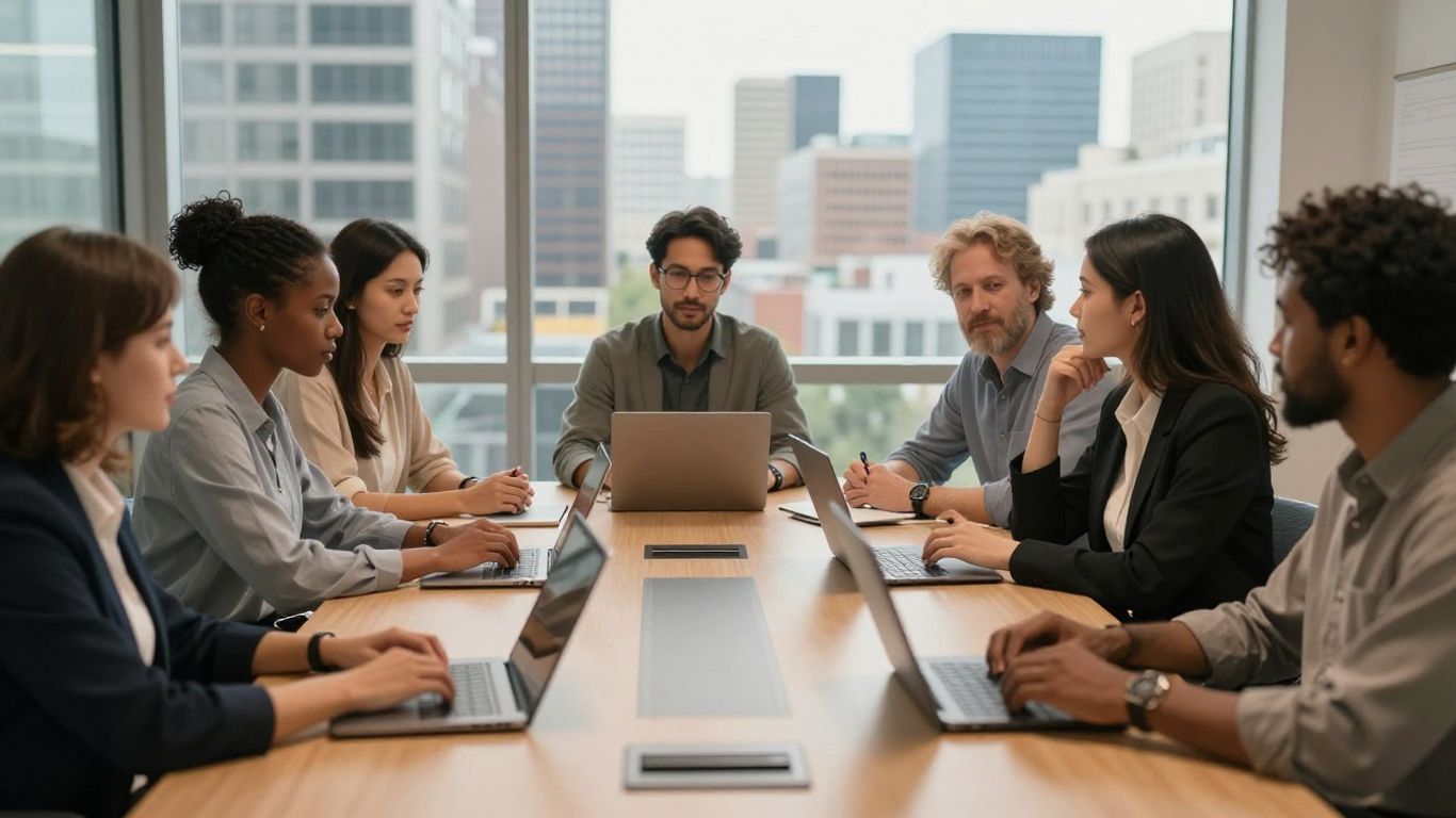 Colleagues preparing a cross-cultural team meeting