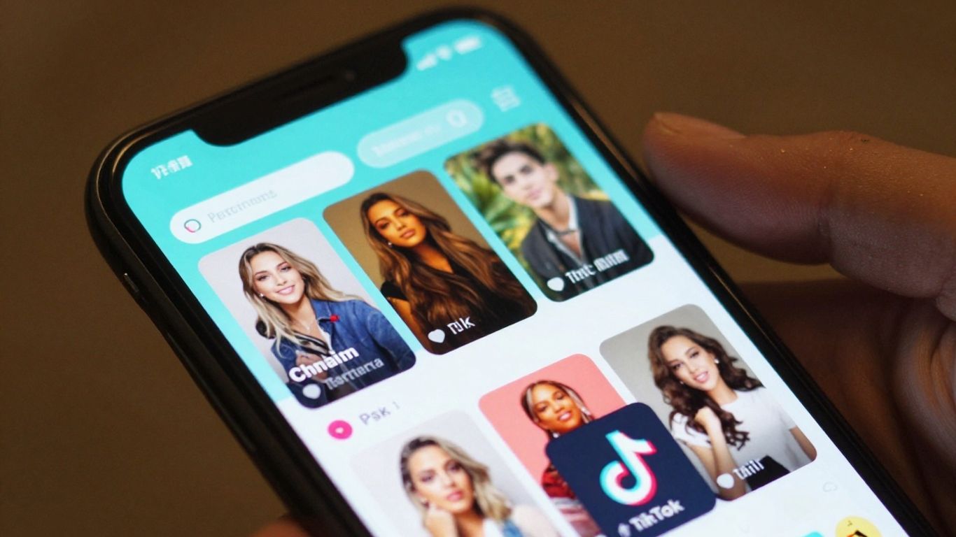 Écran de téléphone affichant l'application TikTok