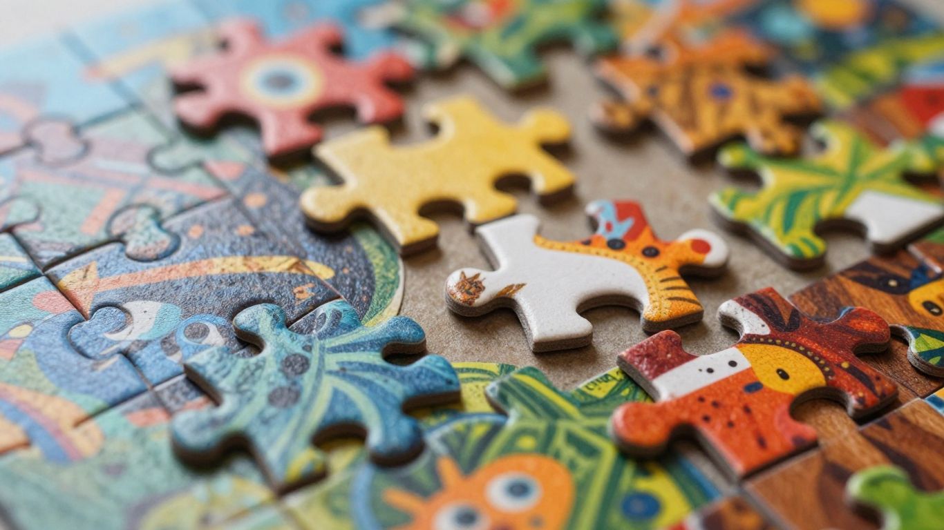 Colorful jigsaw puzzle pieces interlocking together.