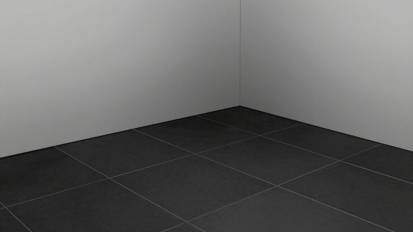 Boceto de baldosas negras y grises en una habitación moderna.