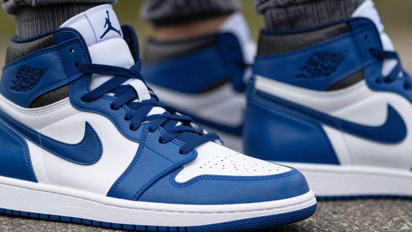 Pantofi sport Jordan 1 Blue noi pe piața din România.
