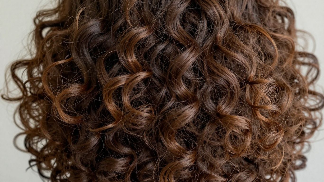 A close up view of curly hair texture