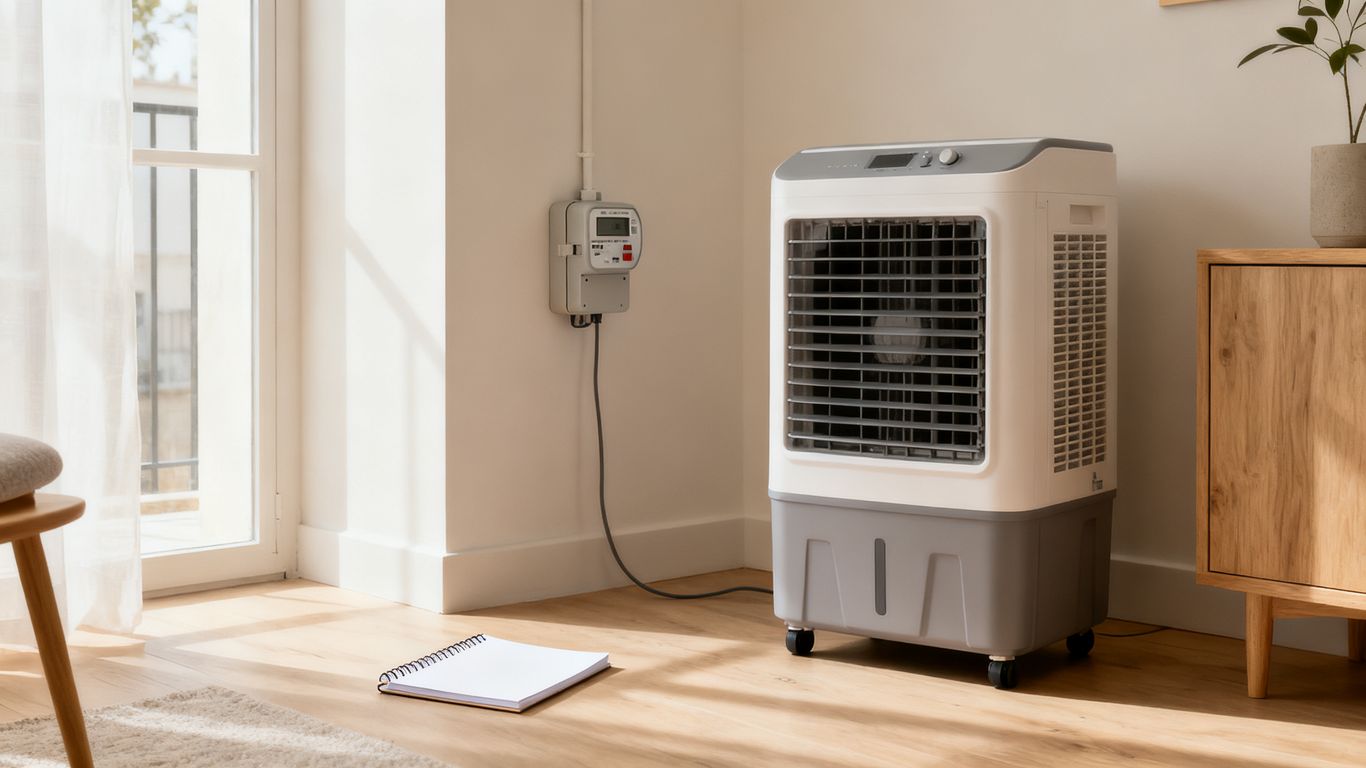 Portable air conditioner and domestic electricity meter