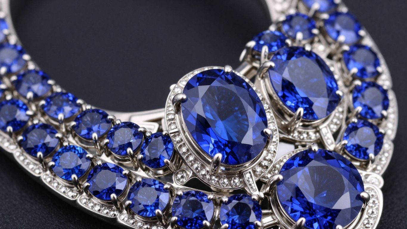 Exquisite sapphire jewelry: rings, necklaces, and earrings.
