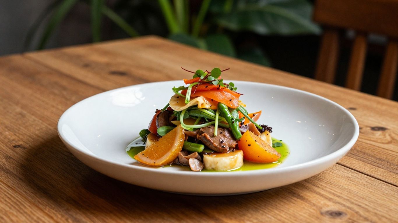 Gourmet dish at Oak & Vine Restaurant