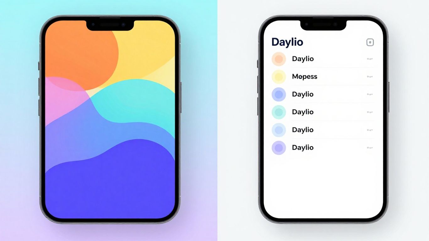 MoodMash and Daylio app interfaces side-by-side.