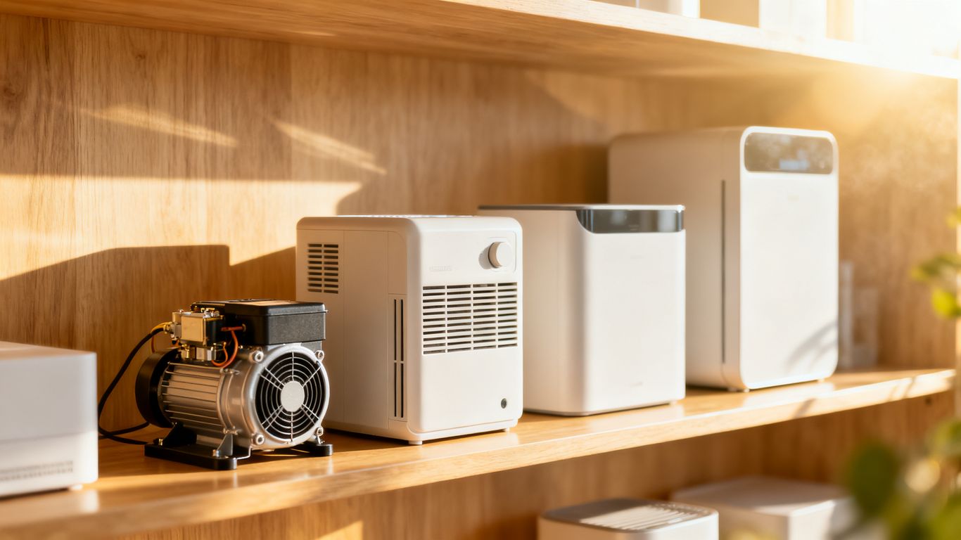 Modern dehumidifier technology in room