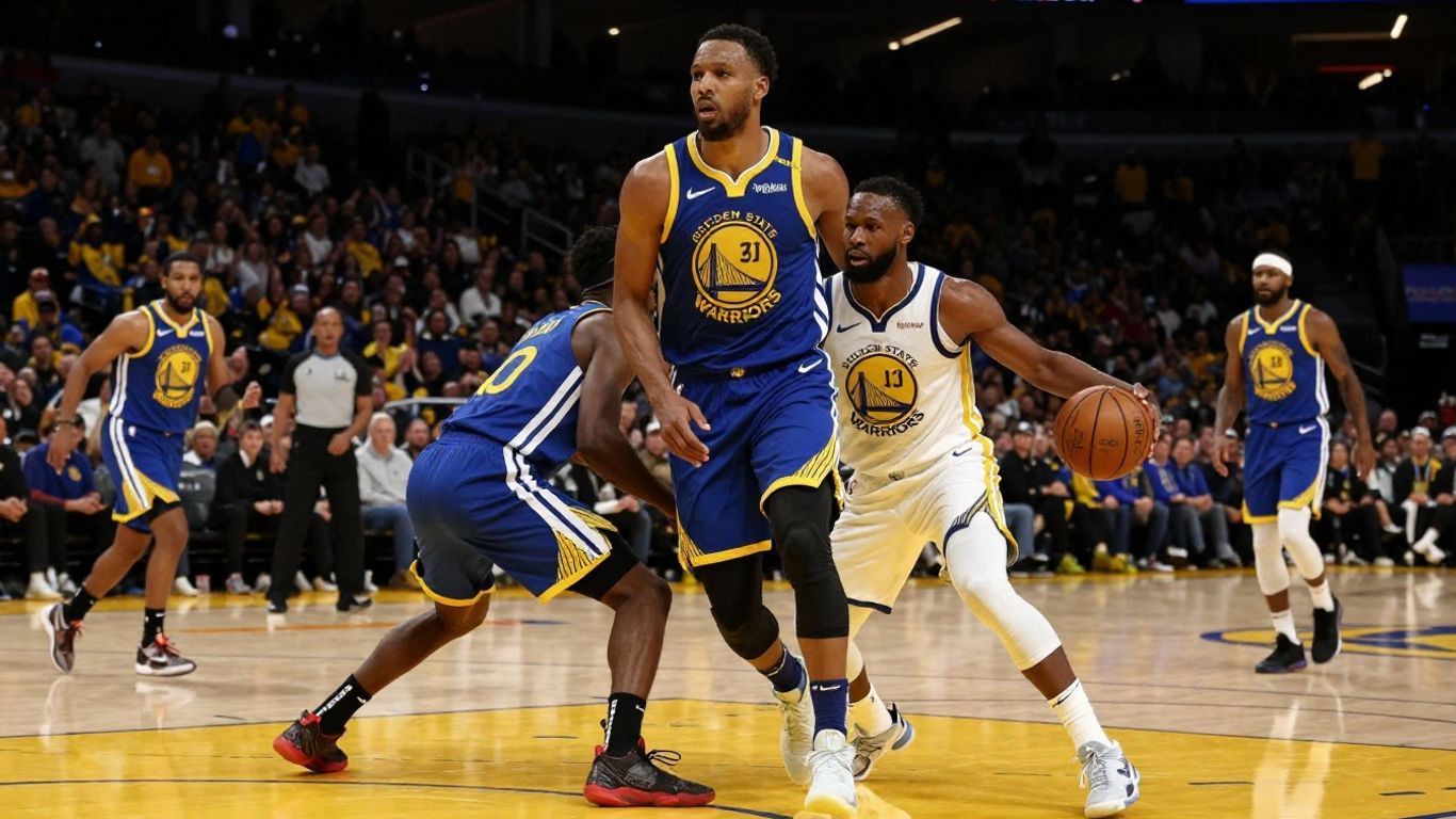 Golden State Warriors game action and arena atmosphere.
