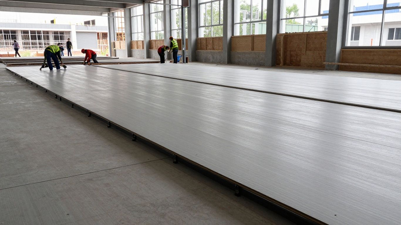 Resilient sports flooring over isolated structural slab
