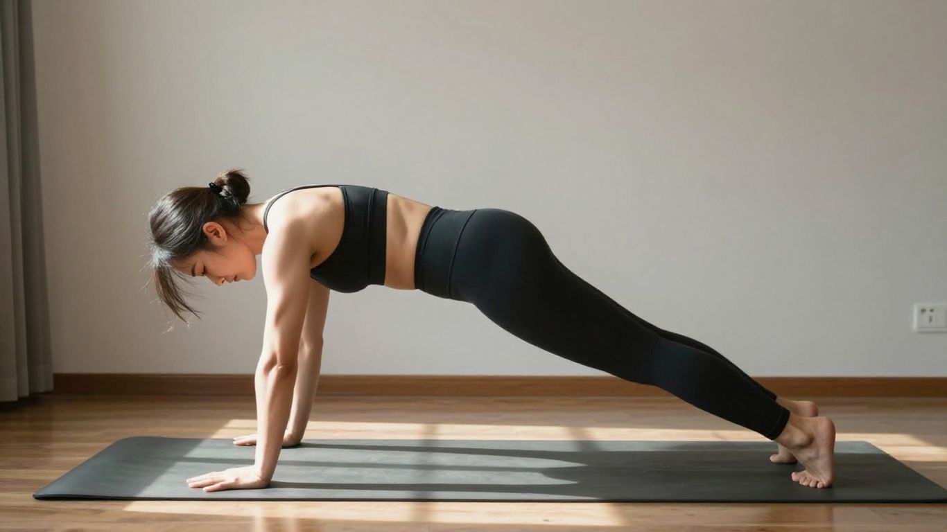 Person doing bodyweight back exercises at home.