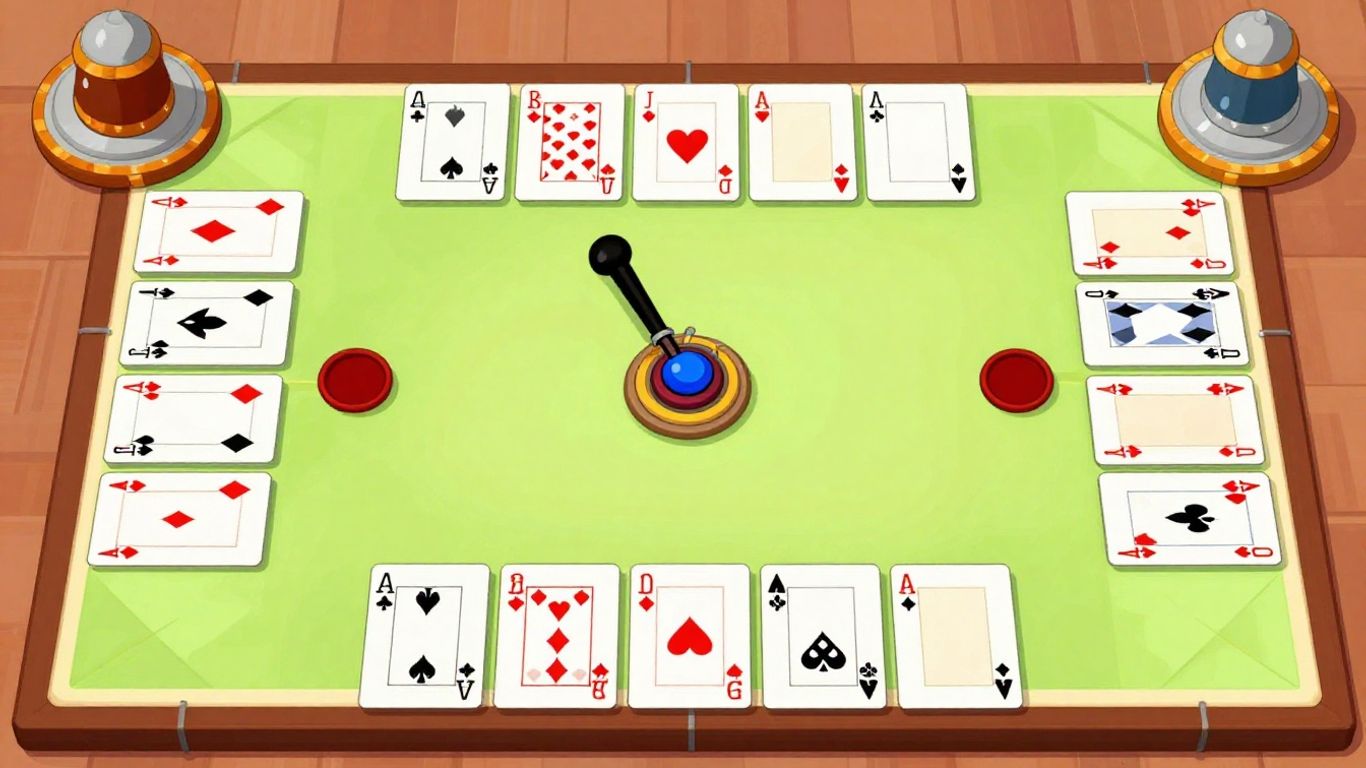 FreeCell card game layout with strategic arrangement.