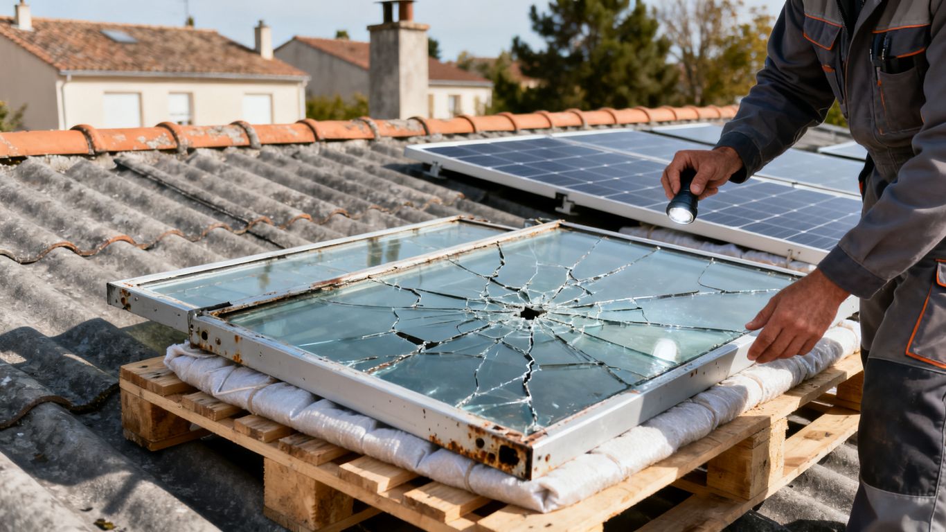 Panneaux solaires déposés pour recyclage