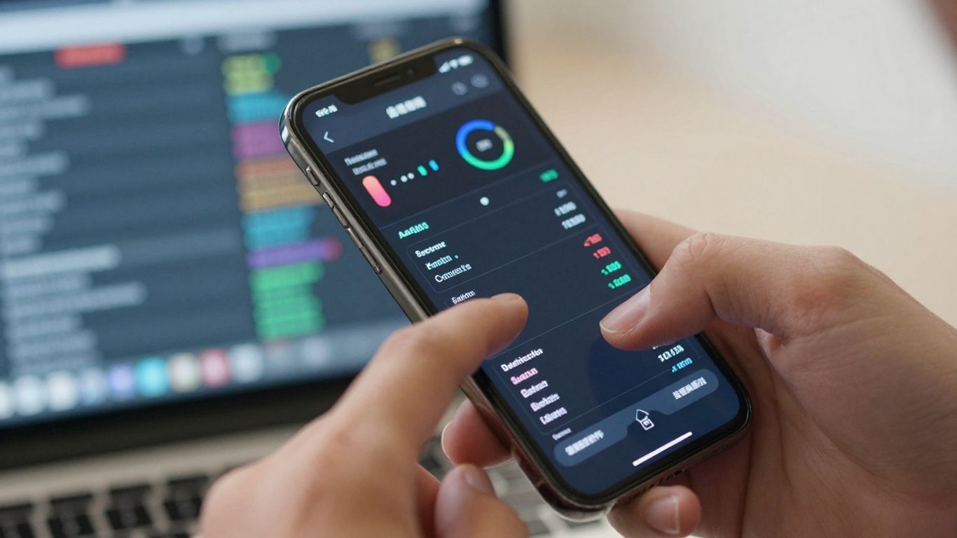 Hand holding smartphone with Amazon seller performance dashboard.