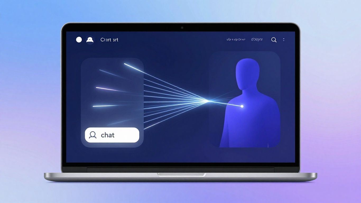 AI chatbot interacting with a customer on a screen.