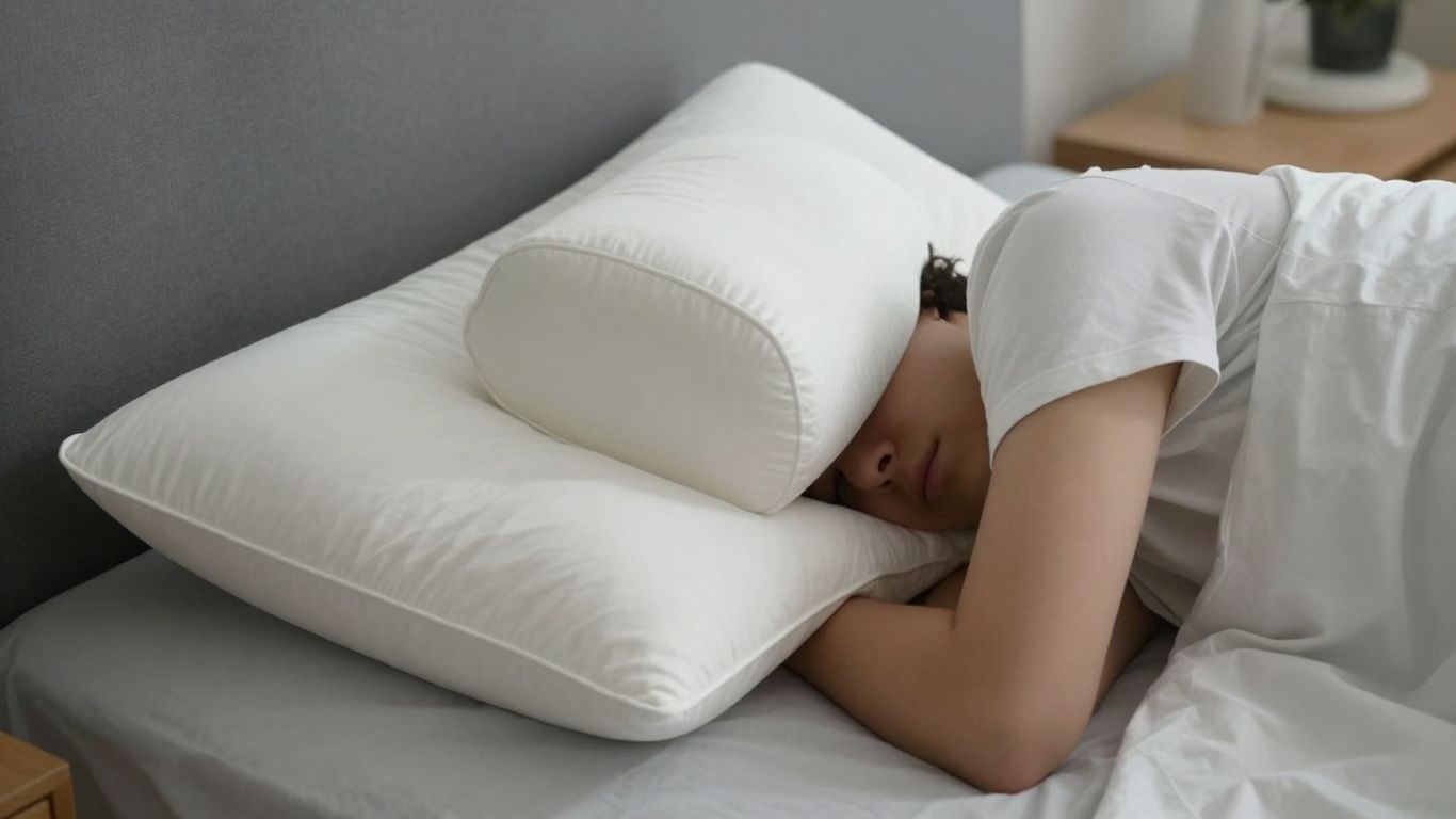 Side sleeper using a Pillow Cube for comfort.