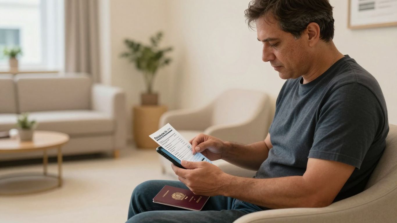 Patient checking a verified PCR report on a phone
