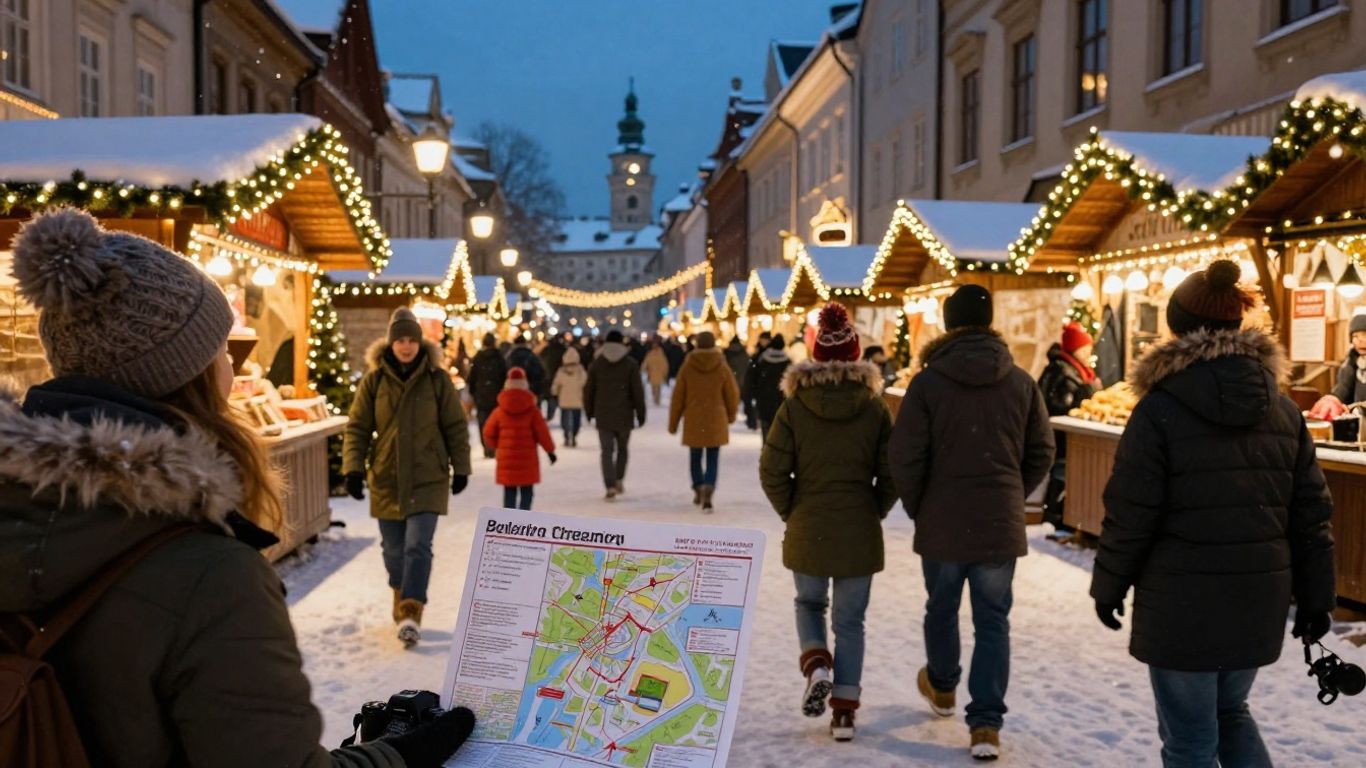 Snowy Christmas itinerary with lights and landmarks