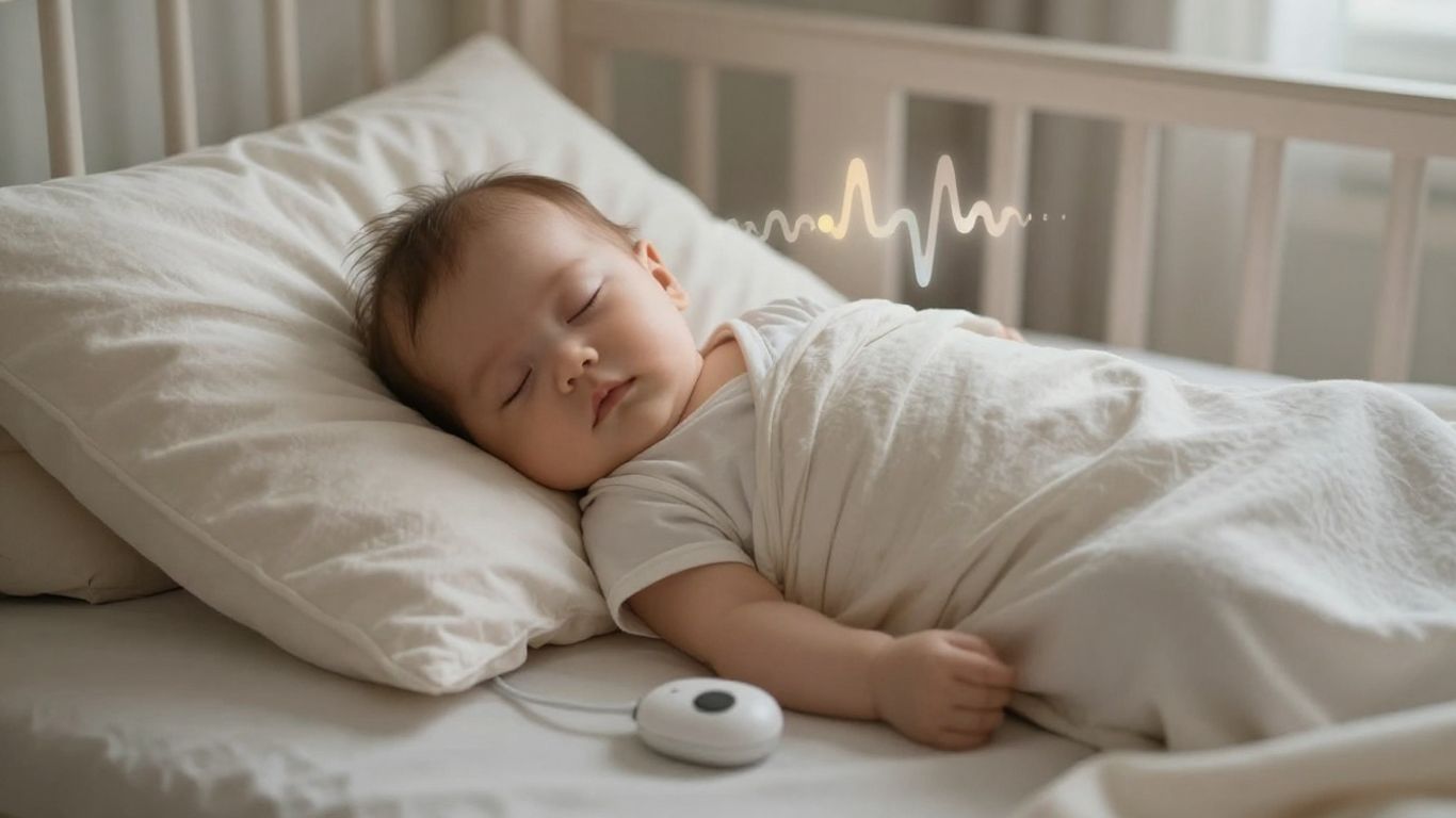 Bebé durmiendo plácidamente con ruido blanco.