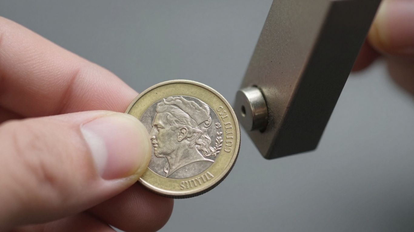 Coin and magnet test for authenticity
