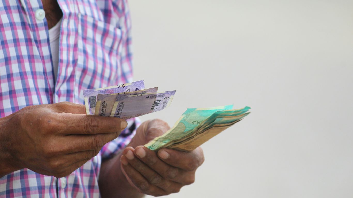 a person holding a card