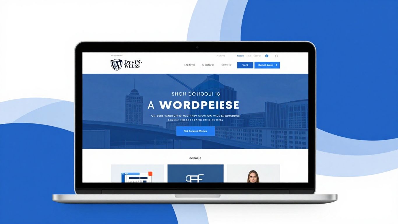 Profesjonalna strona WordPress na ekranie laptopa.
