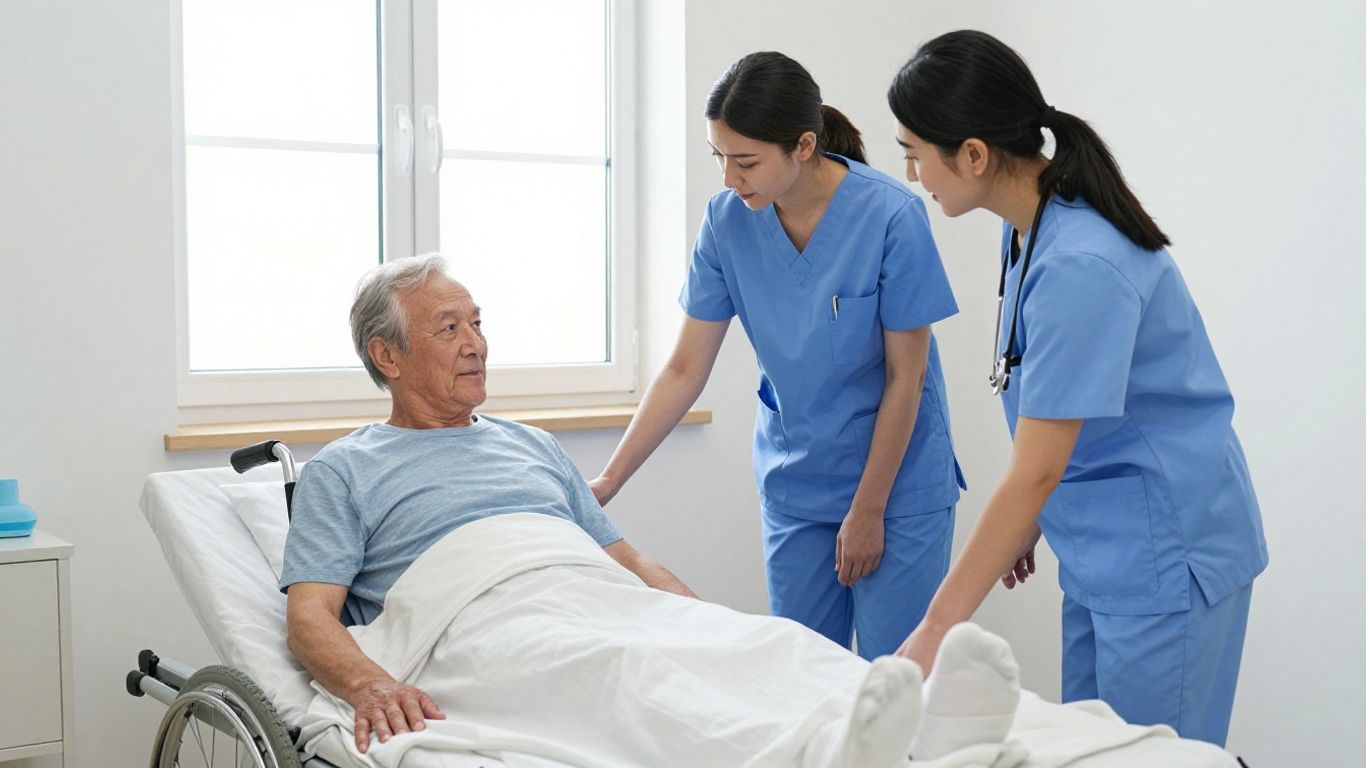 CNA student practicing a patient transfer