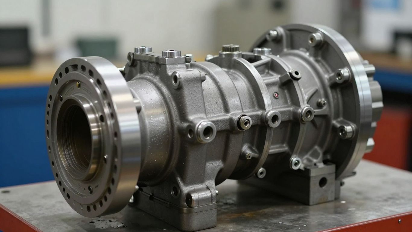 Reconditioned Fiat gearbox in a workshop.