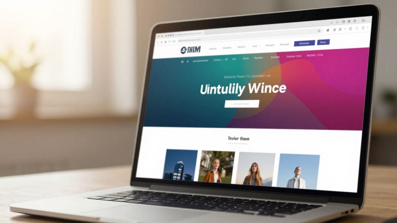 Modern website design on a laptop screen.