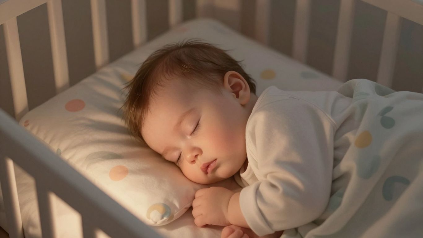 Bebé durmiendo plácidamente con música de Mozart.