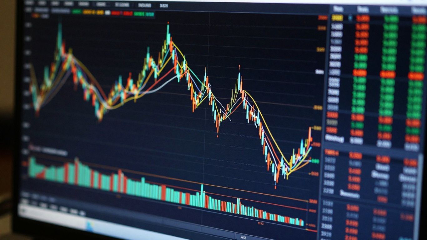 Forex trading screen with currency strength indicator